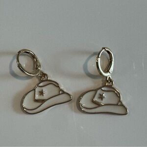 Cowboy Hat Hoop Earrings